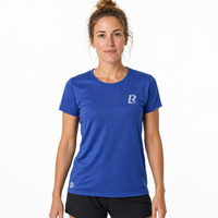 T-SHIRT RUNNING FEMME - RELIEF BLEU MARINE