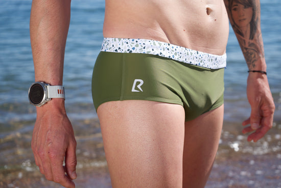 Slip de natation homme - Garoupe - Vert Kaki