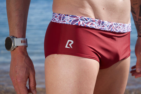 Slip de natation homme - Garoupe - Rouge Bordeaux