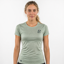 T-SHIRT RUNNING FEMME - RELIEF VERT