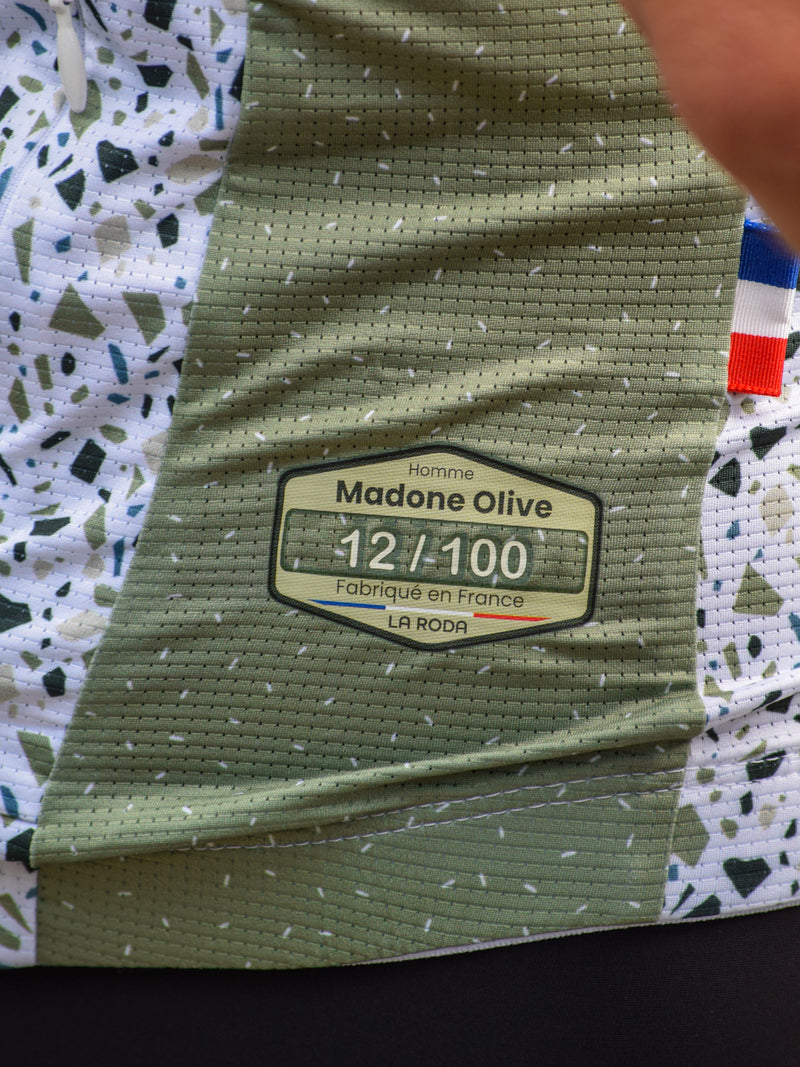 Haut vélo La roda Made in France col de la Madone  vert olive 