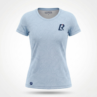 T-SHIRT RUNNING FEMME - RELIEF BLEU CIEL