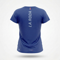 T-SHIRT RUNNING FEMME - RELIEF BLEU MARINE
