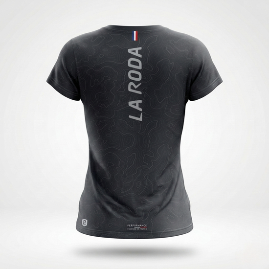T-SHIRT RUNNING FEMME - RELIEF NOIR