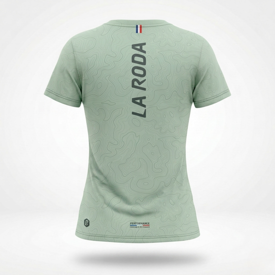 T-SHIRT RUNNING FEMME - RELIEF VERT
