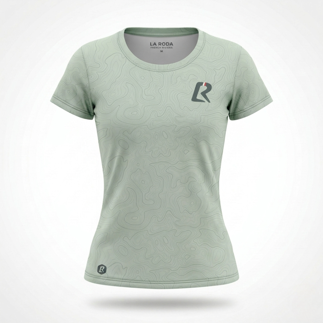 T-SHIRT RUNNING FEMME - RELIEF VERT