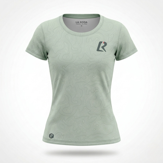 T-SHIRT RUNNING FEMME - RELIEF VERT