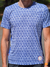 t-shirt course à pied la prom nice fabriqué en France bleu la roda French riviera
