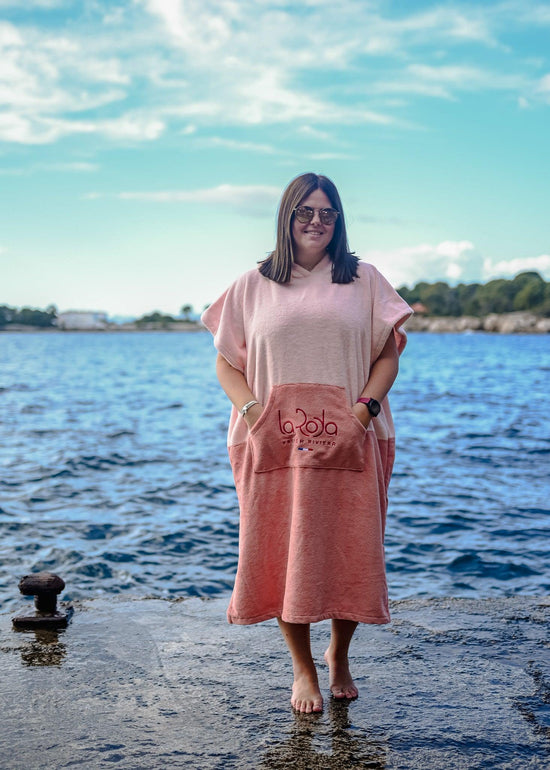 Poncho Adulte - Rose bicolore