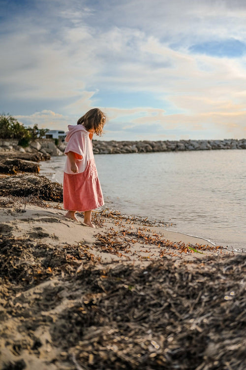 Poncho Enfant Rose Bicolore - La Roda French Riviera