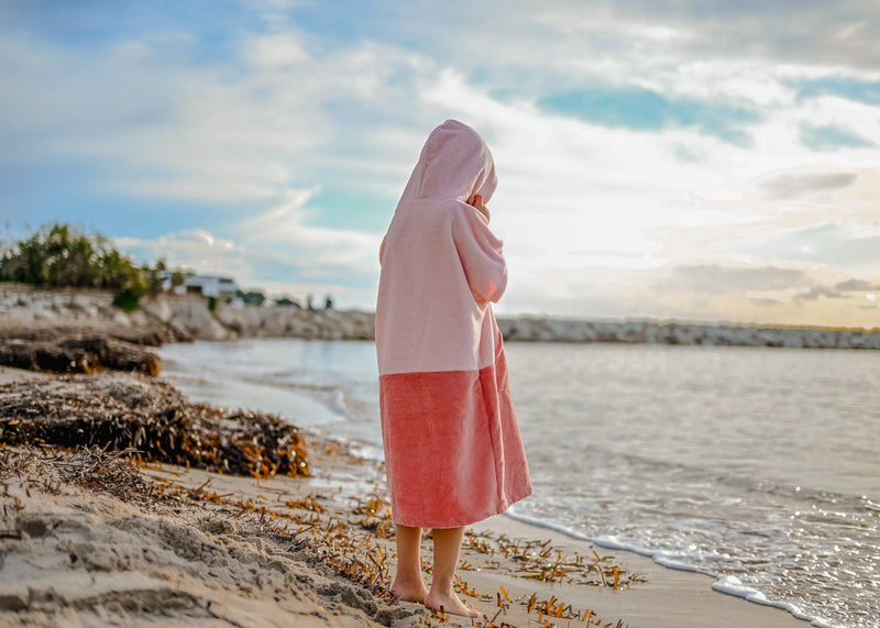 Poncho Enfant Rose Bicolore - La Roda French Riviera