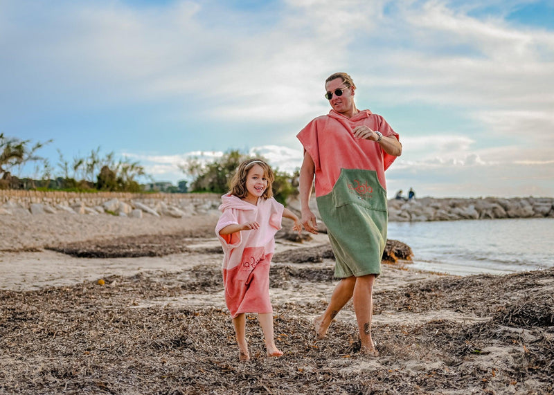 Poncho Enfant Rose Bicolore - La Roda French Riviera