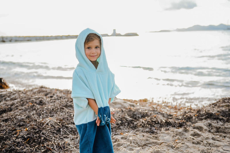 Poncho Enfant Bleu Bicolore - La Roda French Riviera