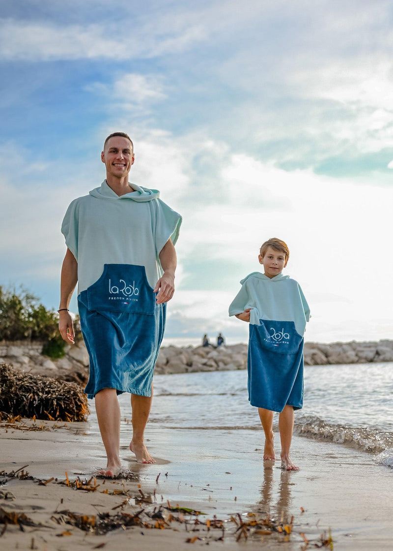 Poncho Enfant Bleu Bicolore - La Roda French Riviera