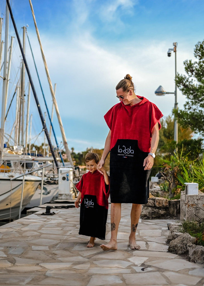 Poncho Junior Rouge-Noir - La Roda French Riviera