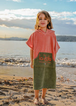 Poncho Enfant Rose-Kaki - La Roda French Riviera