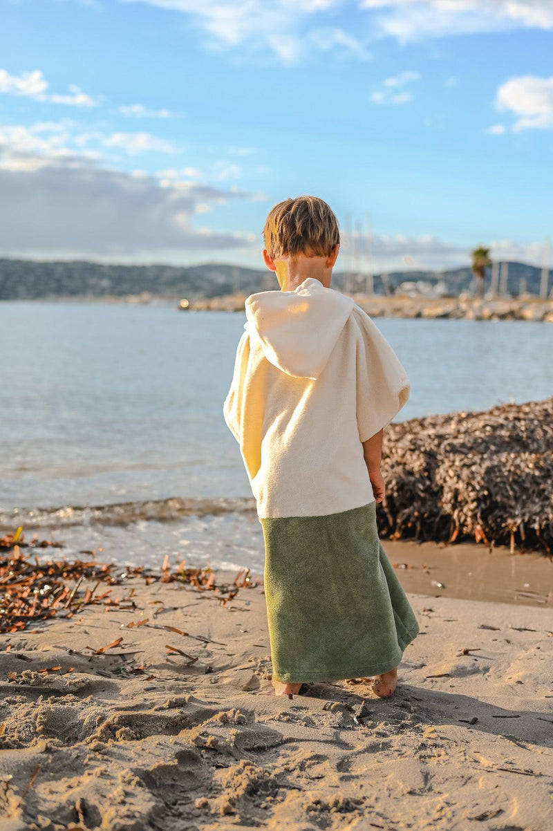 Poncho Enfant Crème-Kaki - La Roda French Riviera