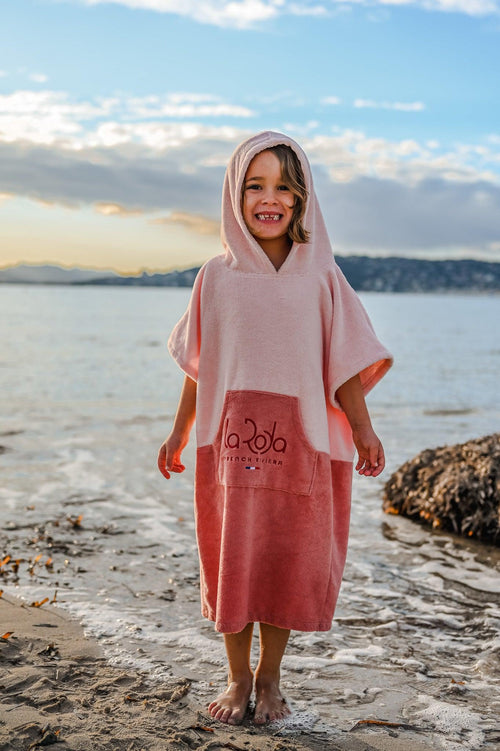 Poncho Enfant Rose Bicolore - La Roda French Riviera