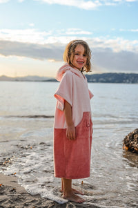 Poncho Enfant Rose Bicolore - La Roda French Riviera