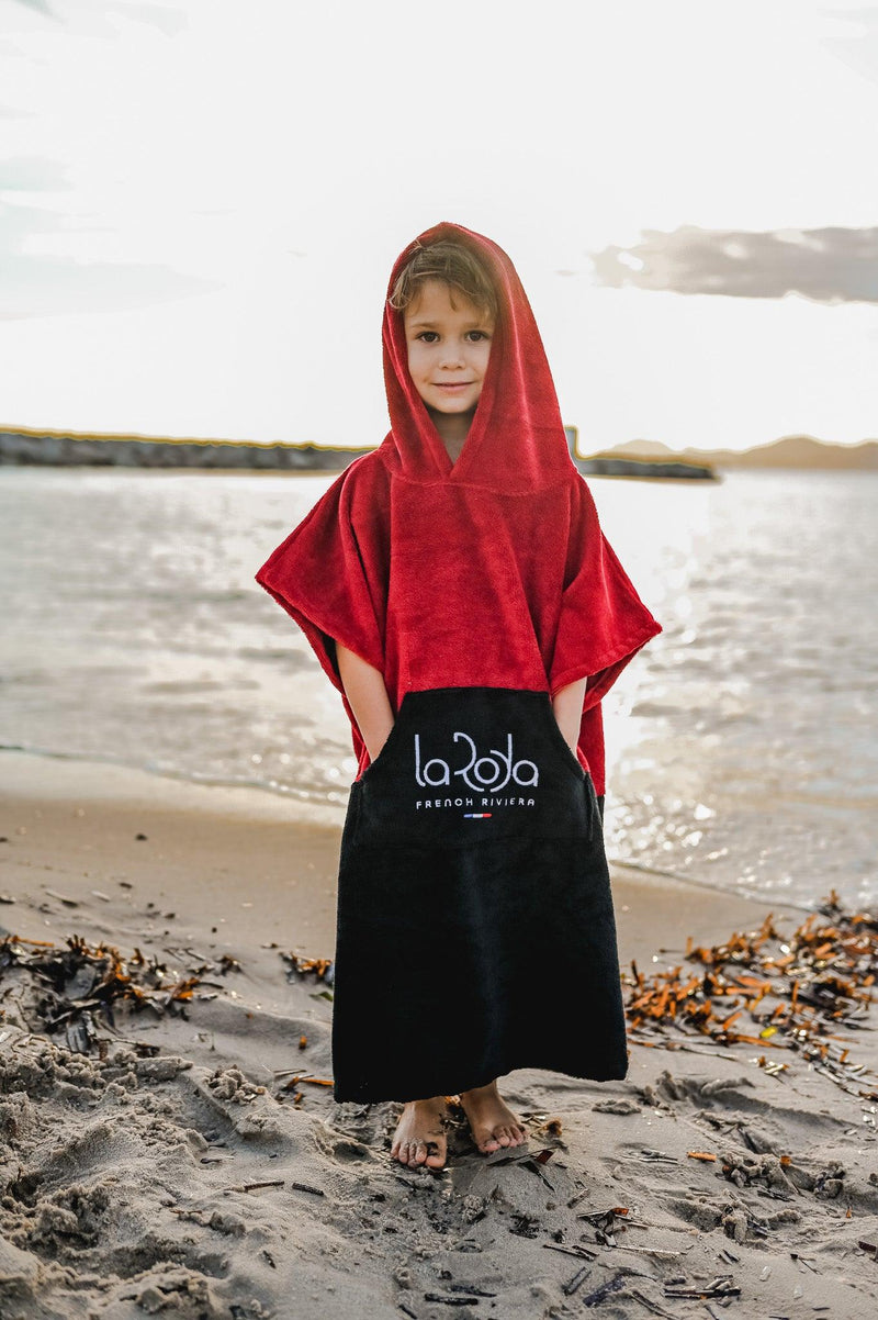 Poncho Enfant Rouge-Noir - La Roda French Riviera