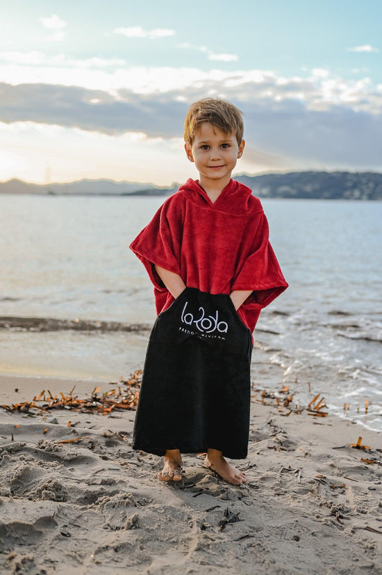 Poncho Enfant - Rouge Noir