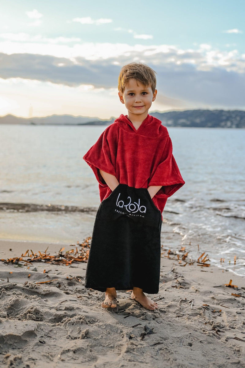 Poncho Enfant Rouge-Noir - La Roda French Riviera