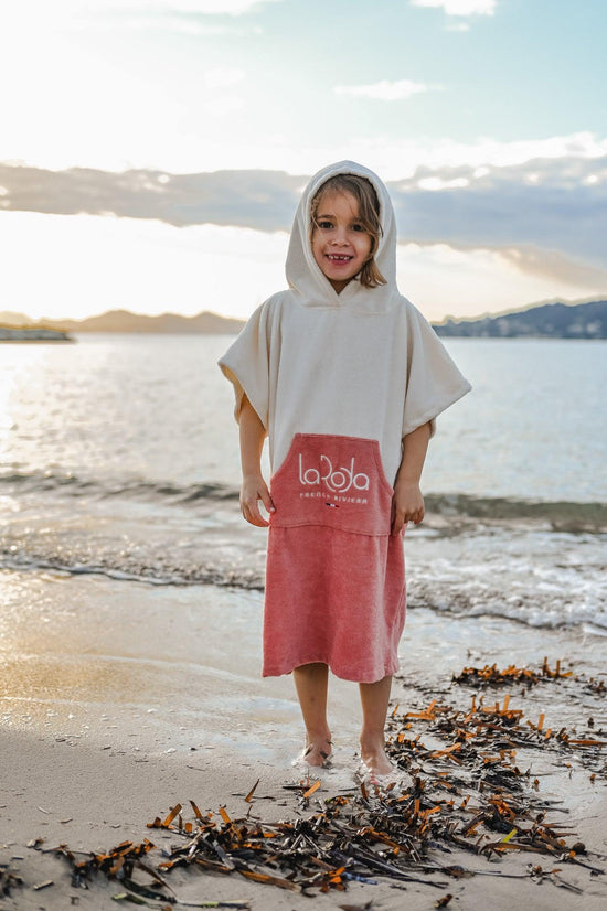 Poncho Enfant - Crème-Rose