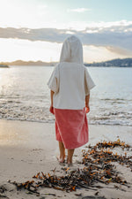 Poncho Enfant Crème-Rose - La Roda French Riviera