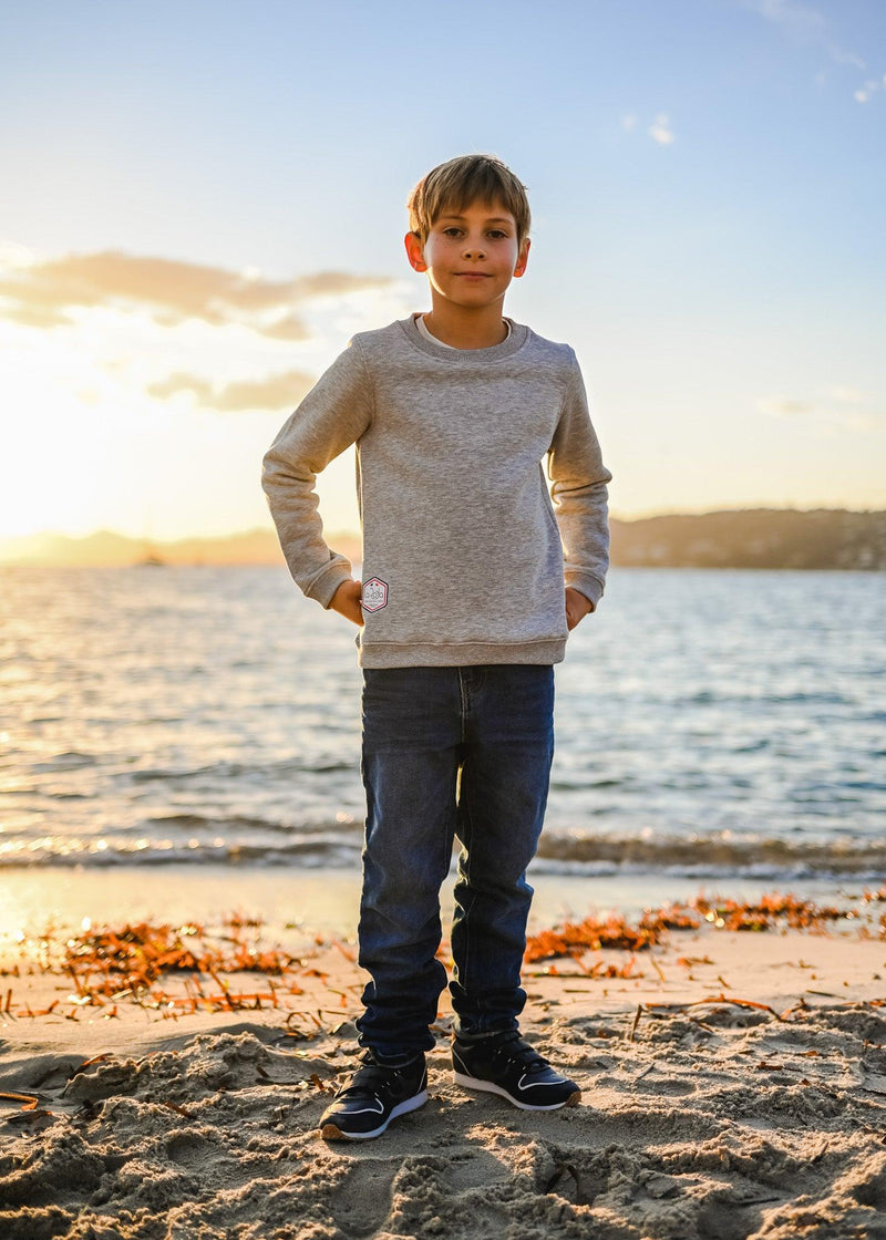 Pull enfant - gris chiné - La Roda French Riviera